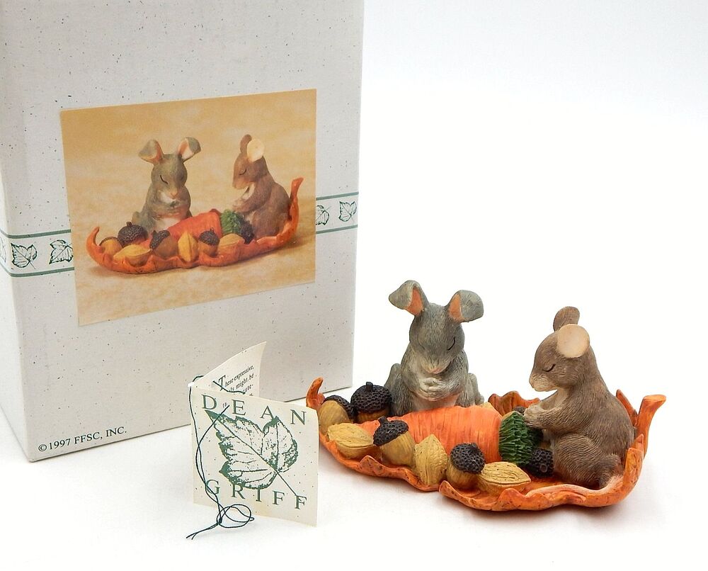 Charming Tails Giving Thanks Figurine Mouse Rabbit 85-608 Fitz & Floyd Boxed